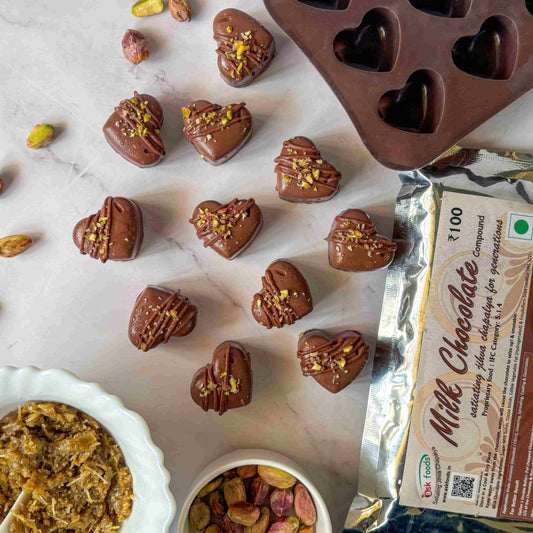 The Viral Kunafa Heart-Shaped Milk Chocolate