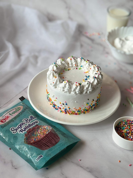 Egg-Free Rainbow Sprinkle Bento Cake