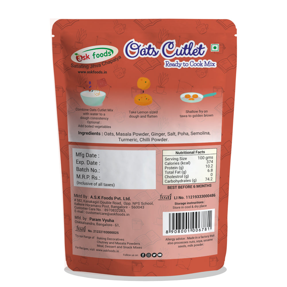 Oats Cutlet Mix | Snack Mixes