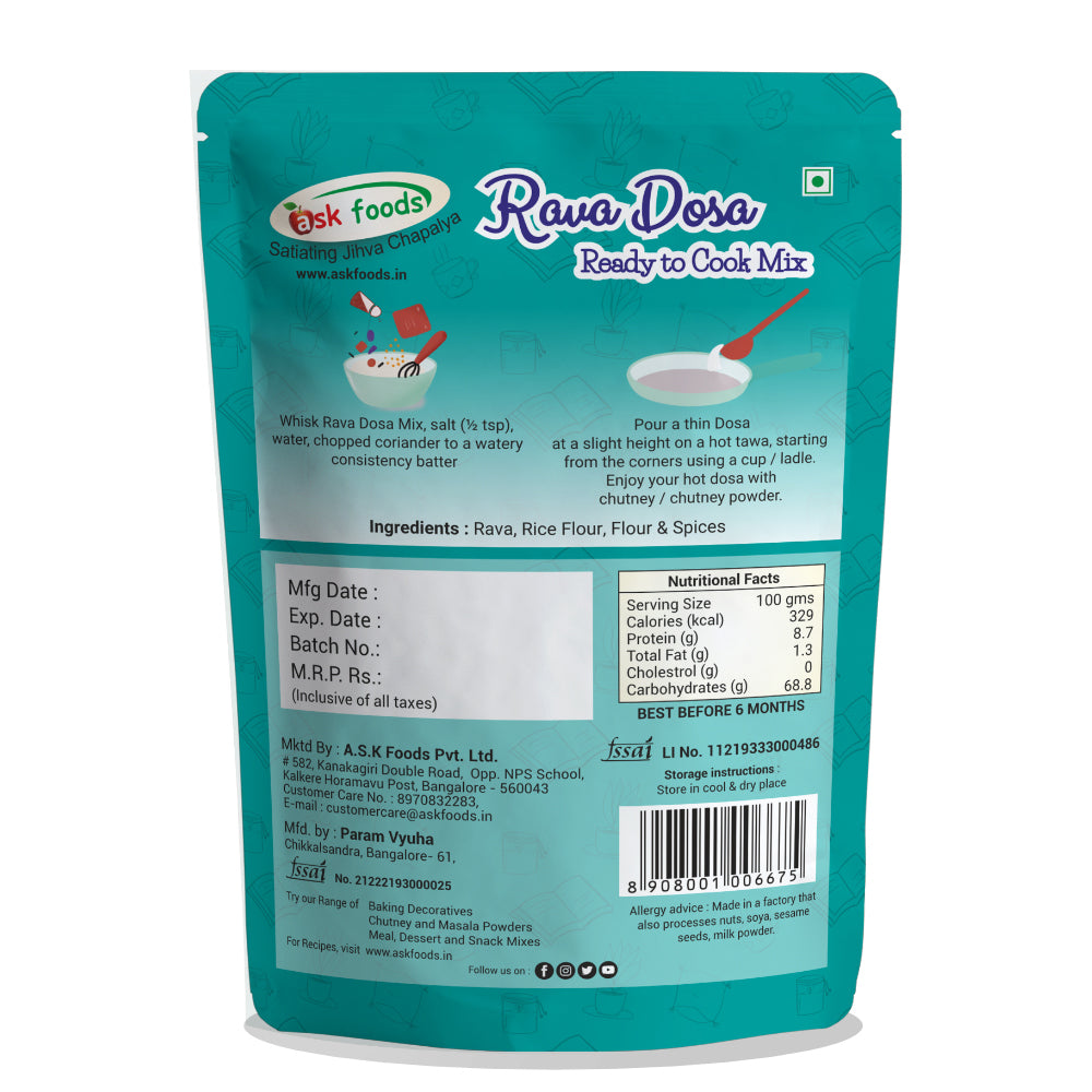Rava Dosa Mix | Ready-to-Cook Mix