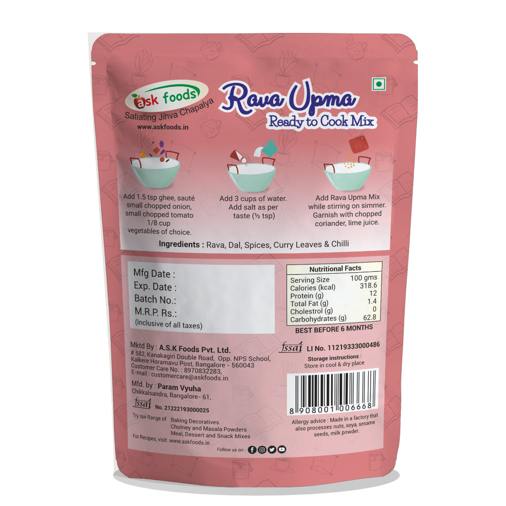 Rava Upma Mix | Ready-to-Cook Mix