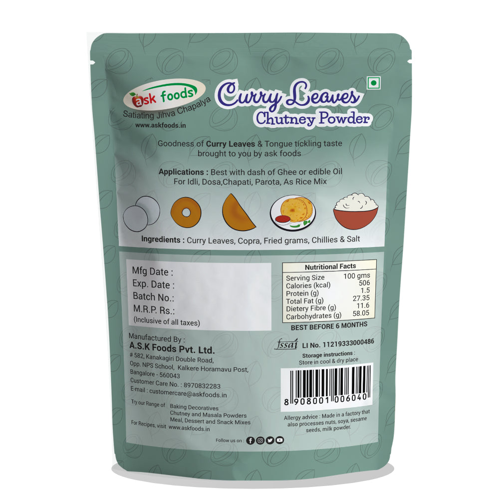Curry Leaves Chutney Powder