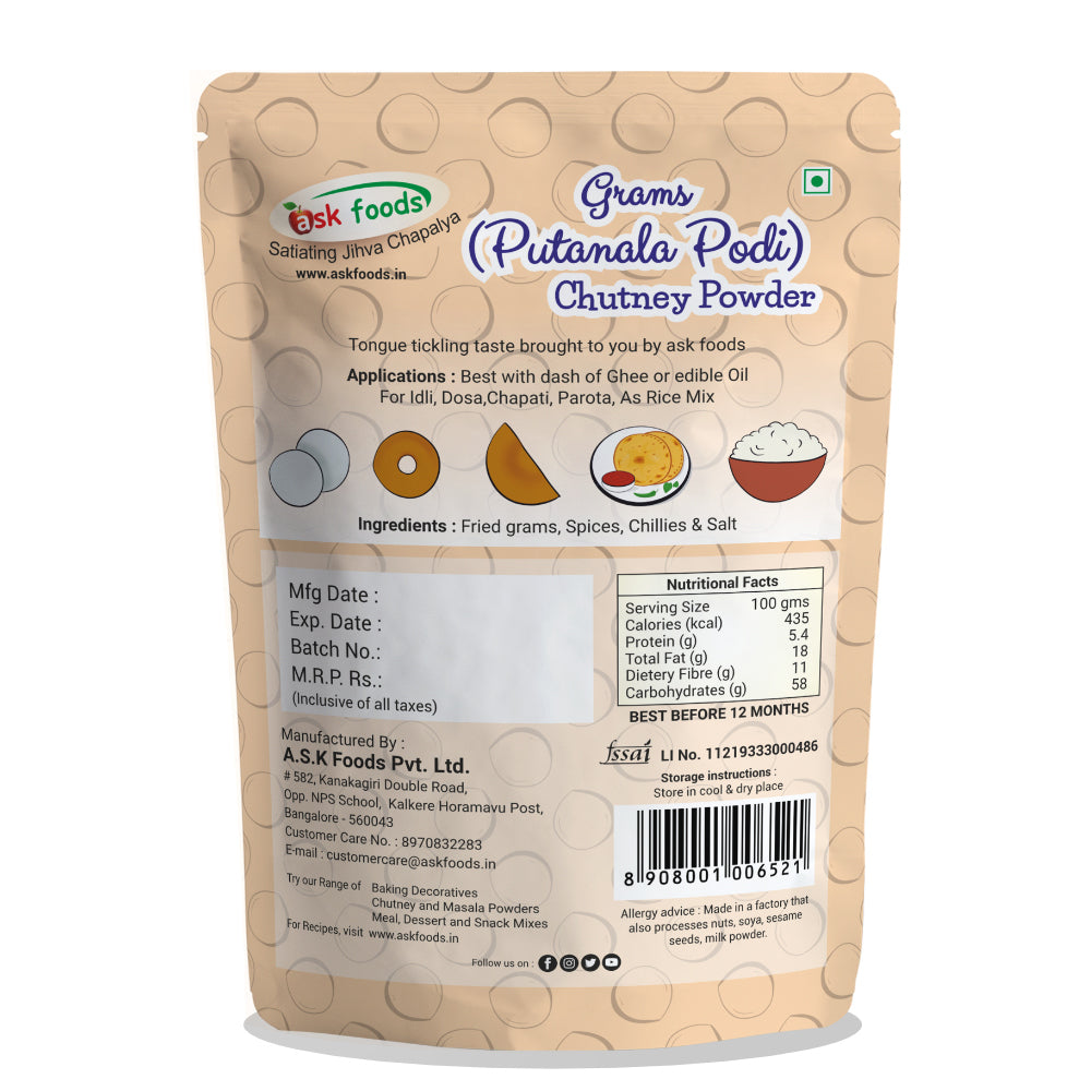 Grams Chutney Powder | Putanala Podi