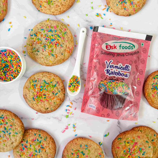 Eggless Rainbow Sprinkle Cookies