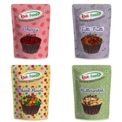 Cake Decoration Combo of Cherry, Tutti Frutti, Choco Beans, Butterscotch