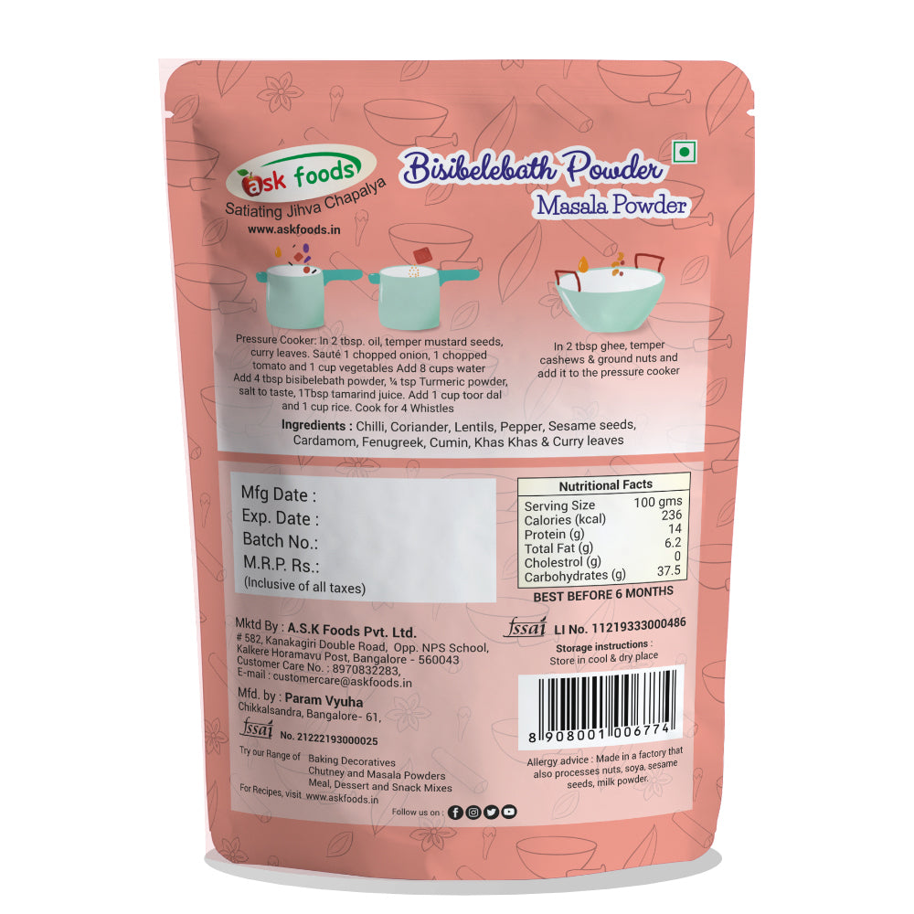 Bisibelebath Powder | Masala Powder