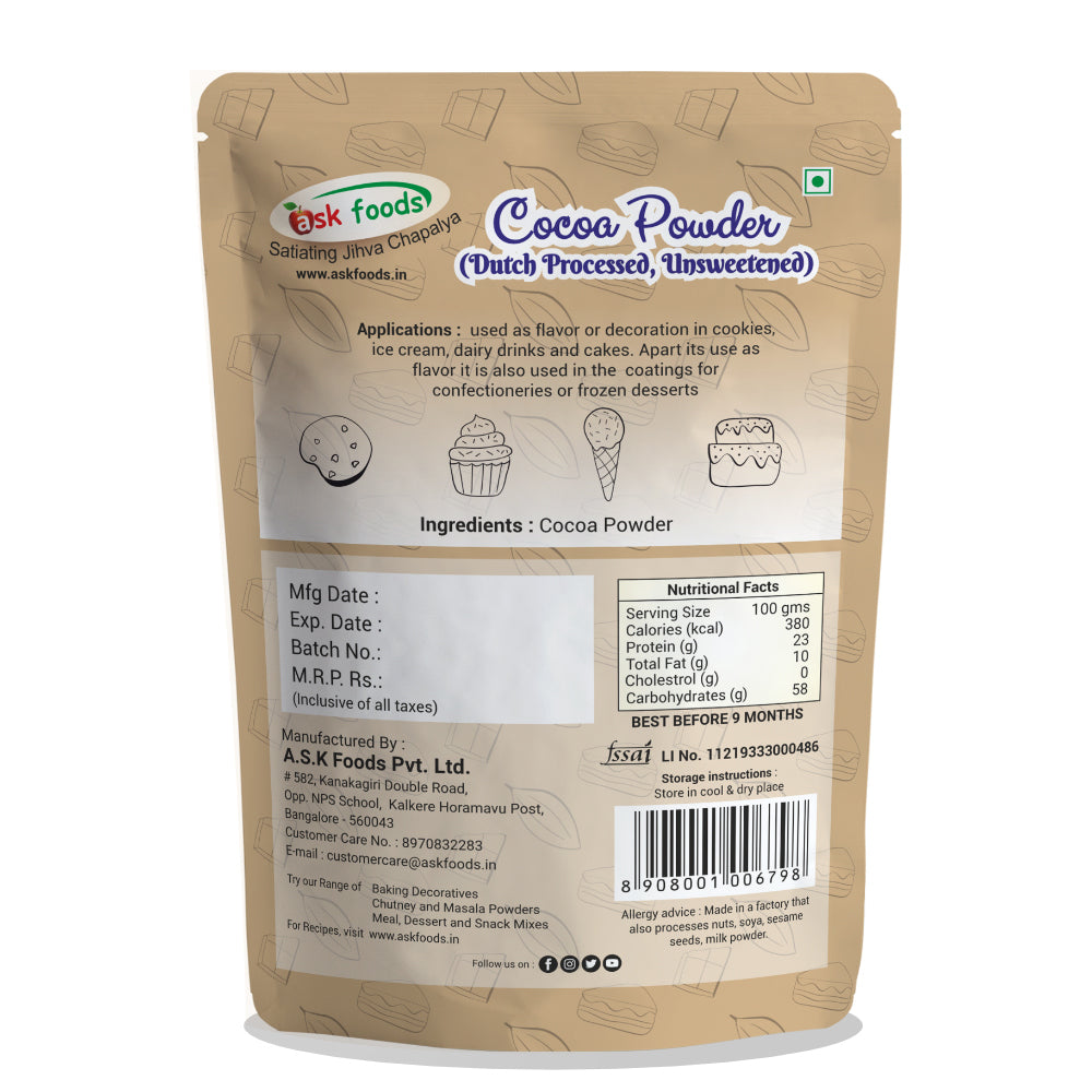 Cocoa Powder – Dutch Processed | Unsweetened