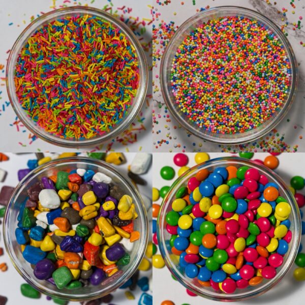 Rainbow_top_combo_vermicelli rainbow_rainbow sugar ball_choco pebble_chips beans_ASK_Foods